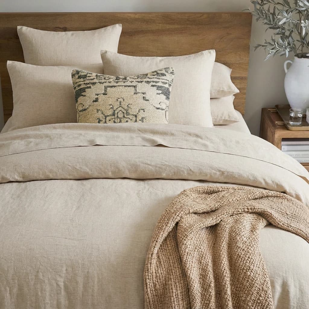 Bộ Chăn Ga Gối 5 món Washed Cotton