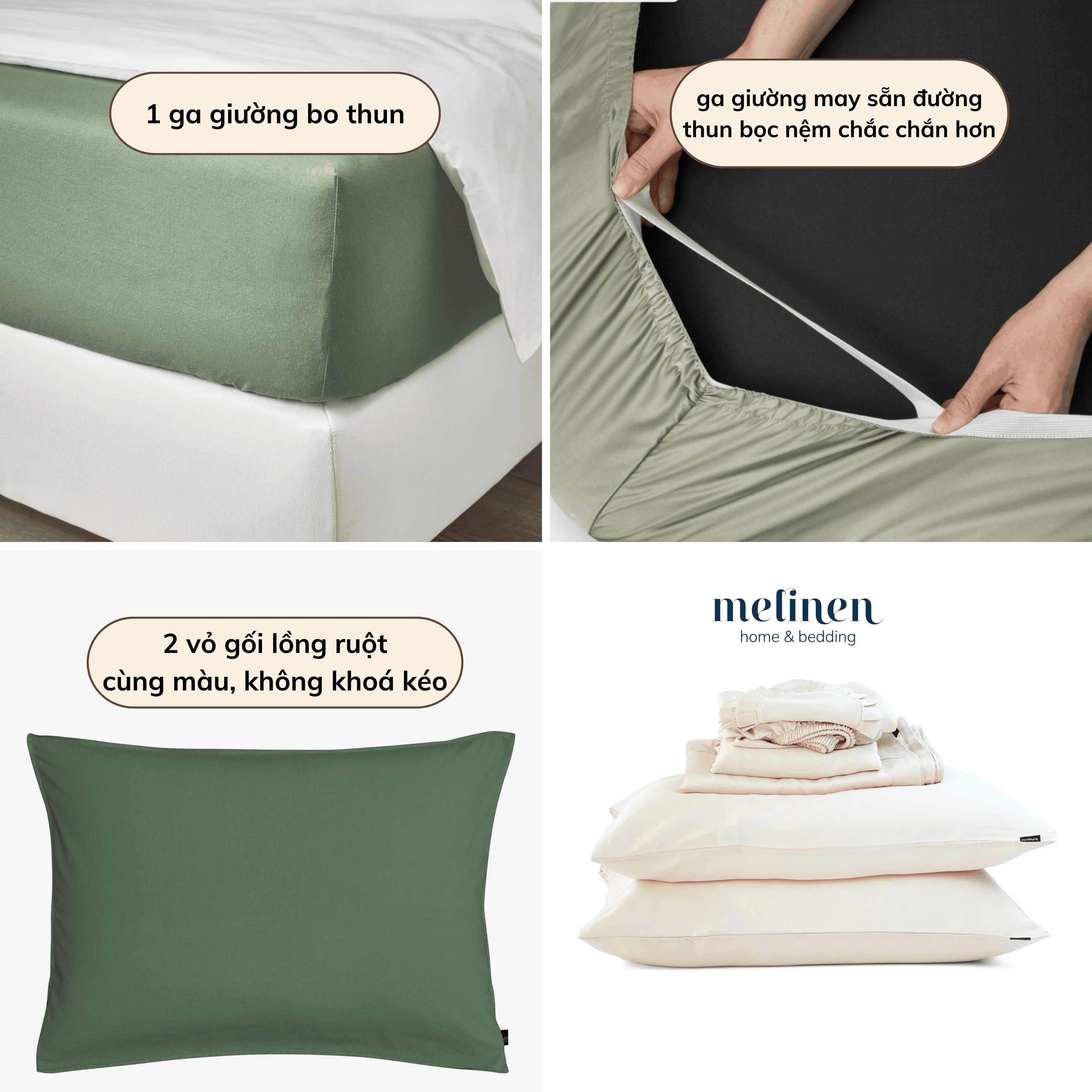Bộ Ga Gối 3 món Lụa Tencel 60s Họa Tiết