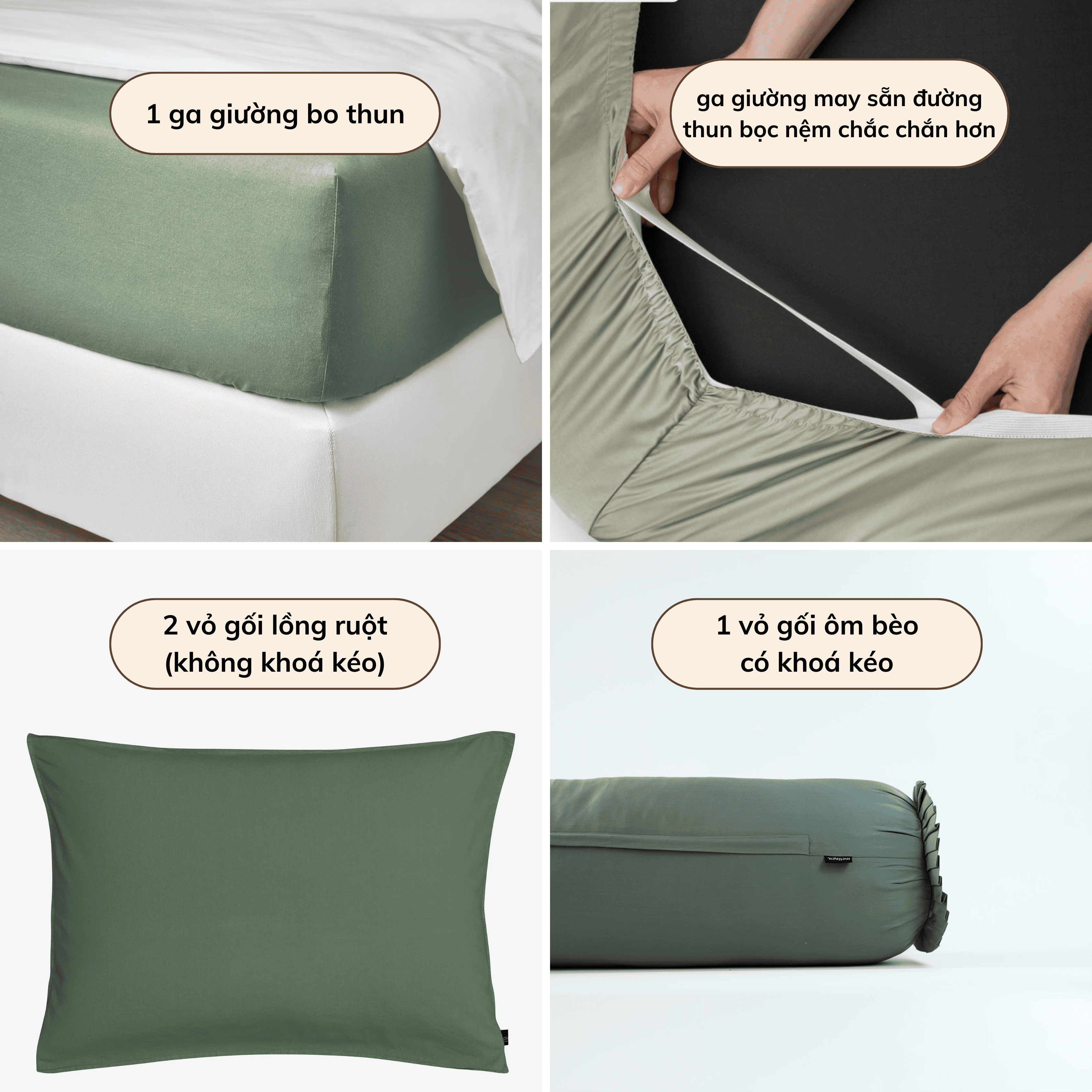 Bộ Ga Gối 4 món Lụa Tencel 60s Họa Tiết