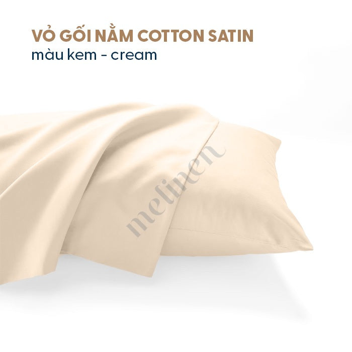 Vỏ Gối Cotton Satin Màu Trơn