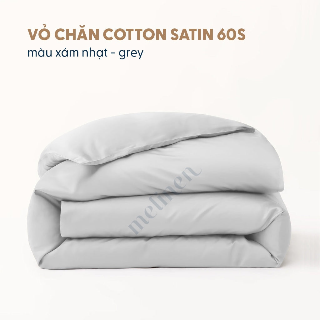 Vỏ Chăn Cotton Satin Màu Trơn